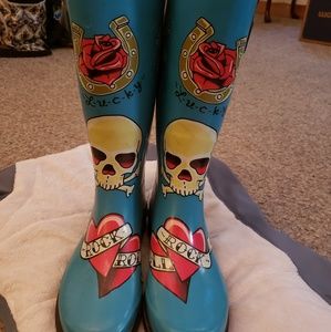 Chooka tattoo inspired rubber boots